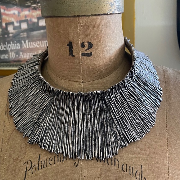 French Designer BICHE DE BERE PARIS Pewter Silver Collar RARE - Picture 6 of 10